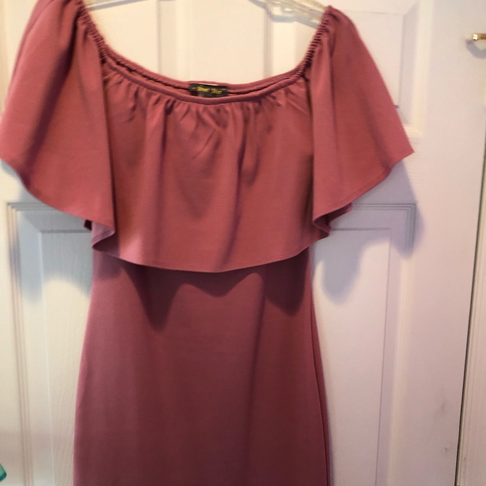 Brat Star Mauve Off Shoulder Dress NWT